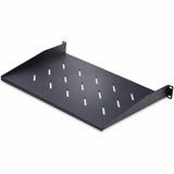 StarTech.com 1U Vented Server Rack Shelf, 12in (31.5cm) Mounting Depth, Cantilever Tray, 25lb (11.3kg) Capacity, Includes Cage Nuts/Screws