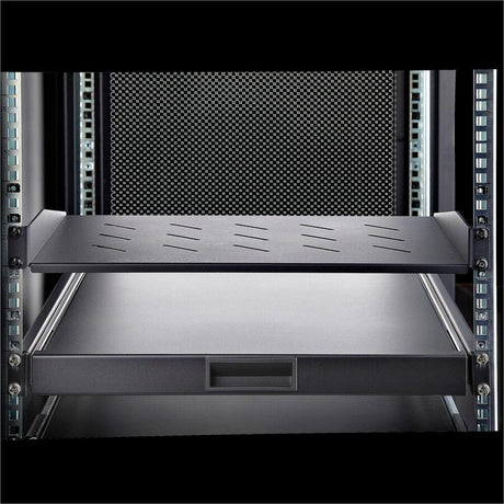 StarTech.com 1U Vented Server Rack Shelf, 12in (31.5cm) Mounting Depth, Cantilever Tray, 25lb (11.3kg) Capacity, Includes Cage Nuts/Screws