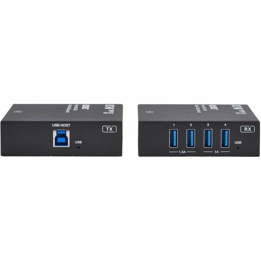 Eaton Tripp Lite Series HDBaseT-USB3 over Cat6a Extender Kit, 4 USB-A 3.2 Gen 1 Ports, PoC, RS-232, Up to 328 ft. (100 m), TAA