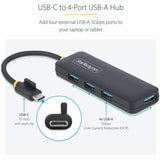 StarTech.com StarTech.com 4-Port USB-C Hub, 5Gbps, USB-C to 4x USB-A, Bus Powered, Small Travel Mini Hub, USB 3.0 Expansion Hub, Portable