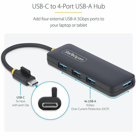 StarTech.com StarTech.com 4-Port USB-C Hub, 5Gbps, USB-C to 4x USB-A, Bus Powered, Small Travel Mini Hub, USB 3.0 Expansion Hub, Portable