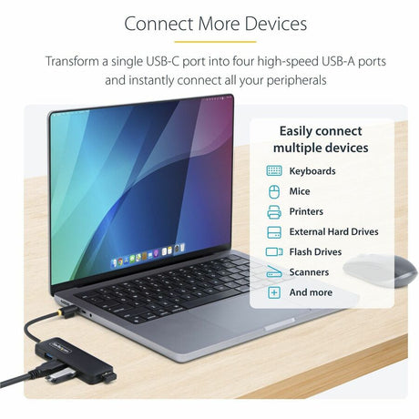 StarTech.com StarTech.com 4-Port USB-C Hub, 5Gbps, USB-C to 4x USB-A, Bus Powered, Small Travel Mini Hub, USB 3.0 Expansion Hub, Portable