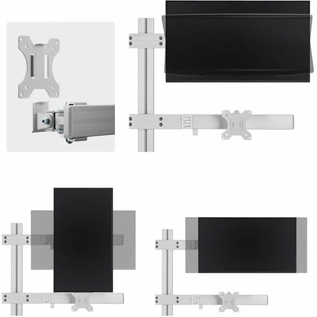 StarTech.com Six-Monitor Desk Mount with Crossbar, Up To 32-inch Computer Screens, Max 17.6lb (8kg) each, Dual Column, C-clamp/Grommet