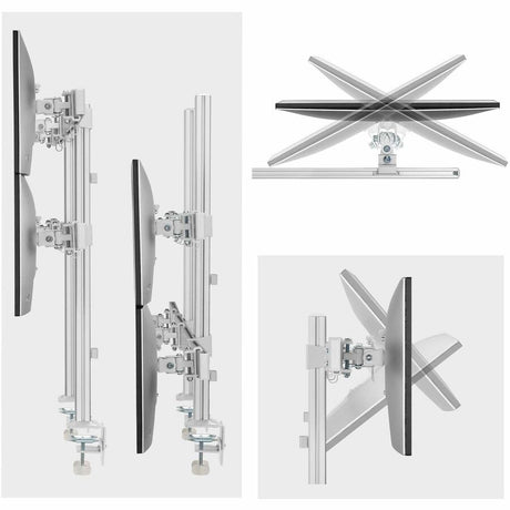 StarTech.com Six-Monitor Desk Mount with Crossbar, Up To 32-inch Computer Screens, Max 17.6lb (8kg) each, Dual Column, C-clamp/Grommet