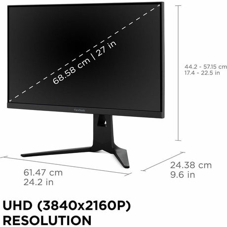ViewSonic XG275D-4K 27 Inch 4K UHD Gaming Monitor with Switchable Refresh Rate Up to 320Hz, 0.5ms Response Time, AMD FreeSync Premium, Advanced Ergonomics, HDMI, DisplayPort, and 65W USB-C