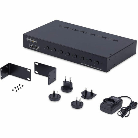 StarTech.com 8-Port HDMI KVM Switch with 1U Rack Mount Kit, 4K 60Hz HDMI 2.0, Push-Button & Hotkey Switching, TAA Compliant