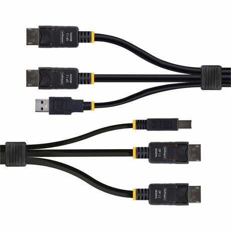 StarTech.com 6ft (1.8m) Dual-DisplayPort and USB 5Gbps KVM Cable, Up to 4K 60Hz, DP and USB Combo Cable for KVM Switch