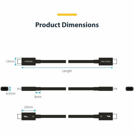 2.6ft/80cm Thunderbolt 5 Cable
