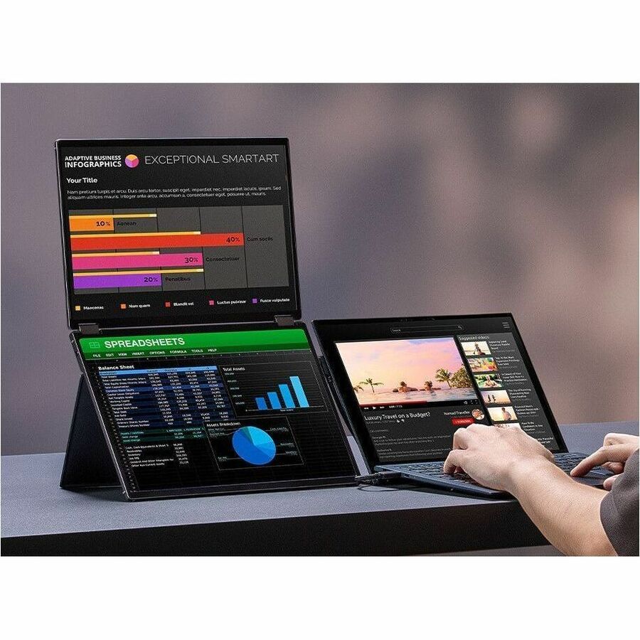 Asus ZenScreen Duo MQ149CD 14" Class WUXGA OLED Monitor - 16:10 - Silver