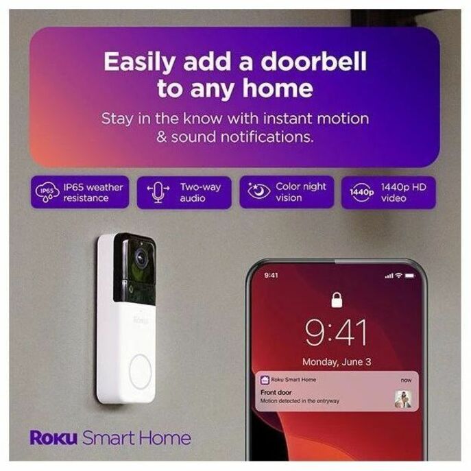 Roku Wire-Free Video Doorbell & Chime