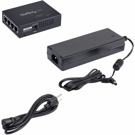 StarTech.com 4-Port Gigabit Midspan, PoE+ Injector, 802.3at & 802.3af, Wall-Mountable Power over Ethernet Midspan, TAA Compliant