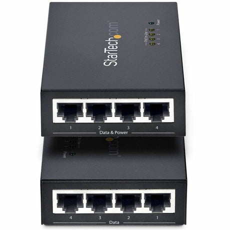 StarTech.com 4-Port Gigabit Midspan, PoE+ Injector, 802.3at & 802.3af, Wall-Mountable Power over Ethernet Midspan, TAA Compliant