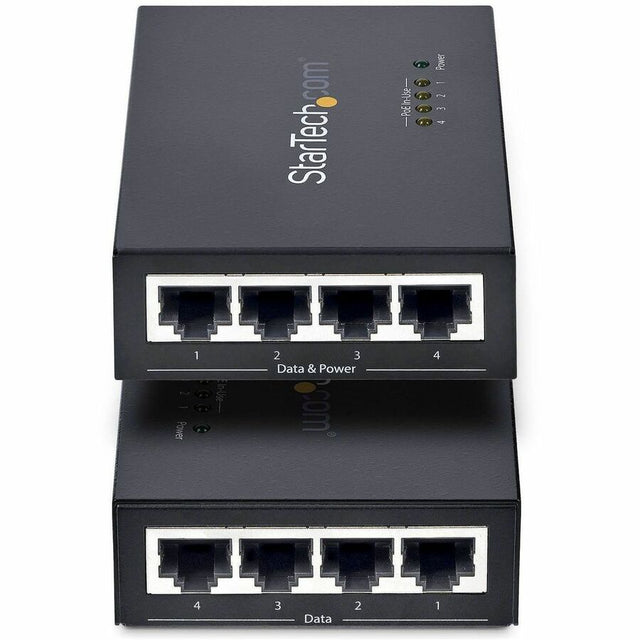StarTech.com 4-Port Gigabit Midspan, PoE+ Injector, 802.3at & 802.3af, Wall-Mountable Power over Ethernet Midspan, TAA Compliant
