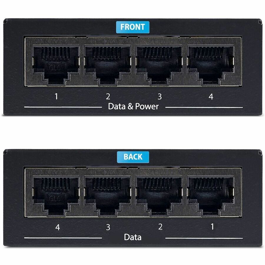 StarTech.com 4-Port Gigabit Midspan, PoE+ Injector, 802.3at & 802.3af, Wall-Mountable Power over Ethernet Midspan, TAA Compliant