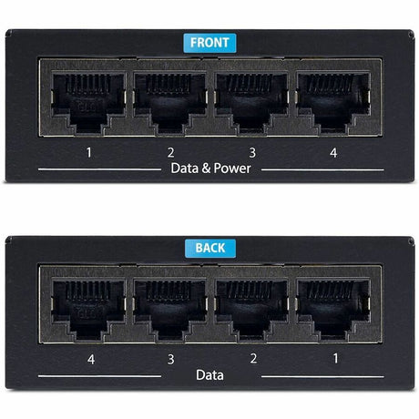 StarTech.com 4-Port Gigabit Midspan, PoE+ Injector, 802.3at & 802.3af, Wall-Mountable Power over Ethernet Midspan, TAA Compliant