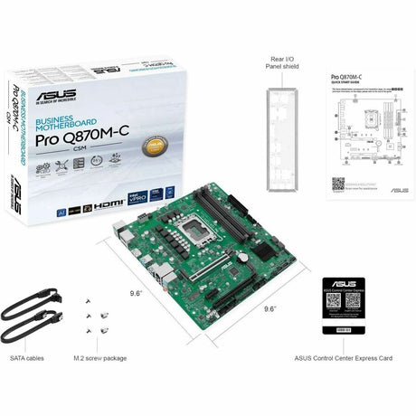 Asus Pro PRO Q870M-C-CSM Desktop Motherboard - Intel Q870 Chipset - Socket LGA-1851 - Micro ATX