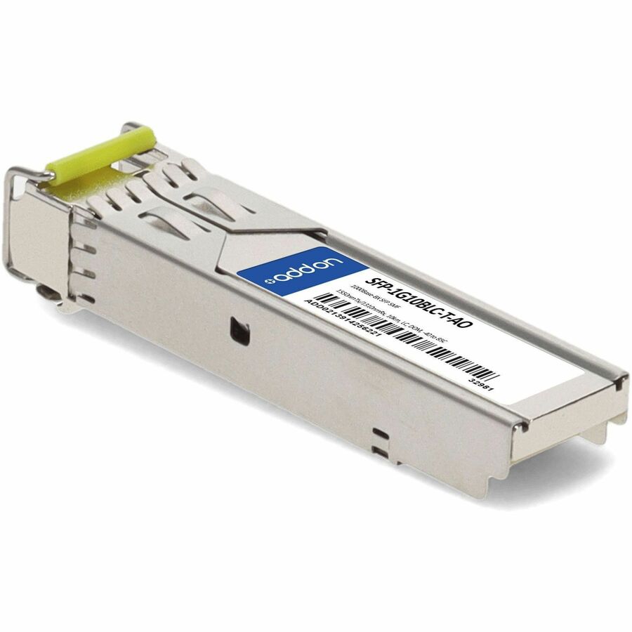 AddOn Moxa SFP-1G10BLC-T Compatible TAA 1000Base-BX SFP Transceiver (SMF, 1550nmTx/1310nmRx, 10km, LC, -40 to 85C)