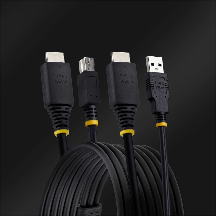 StarTech.com 10ft (3m) HDMI and USB 5Gbps KVM Cable, Up to 4K 60Hz, HDMI 2.0 and USB Combo Cable for KVM Switch