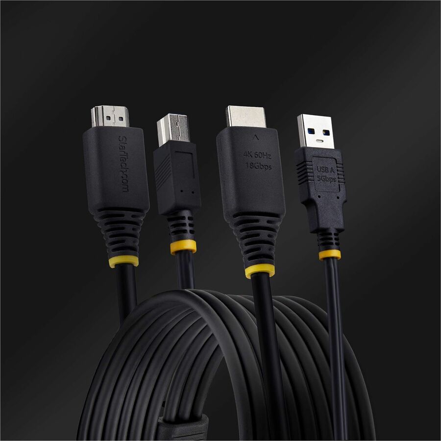 StarTech.com 6ft (1.8m) HDMI and USB 5Gbps KVM Cable, Up to 4K 60Hz, HDMI 2.0 and USB Combo Cable for KVM Switch