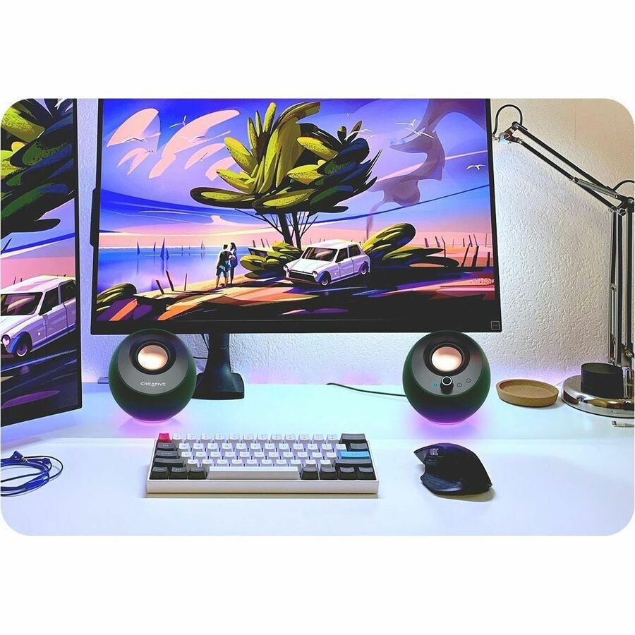 Creative Pebble Pro 2.0 Bluetooth Speaker System - 10 W RMS - Black