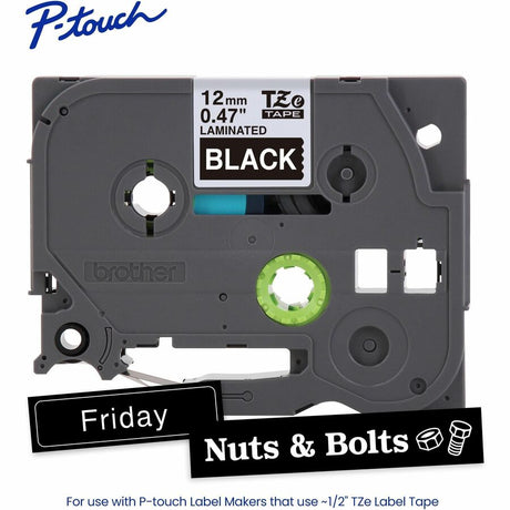 .5" White Print on Blk label