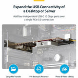 4-Port USB-C 10Gb PCIe Card
