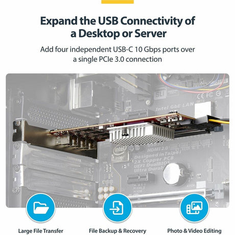 4-Port USB-C 10Gb PCIe Card