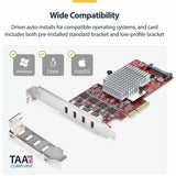4-Port USB-C 10Gb PCIe Card