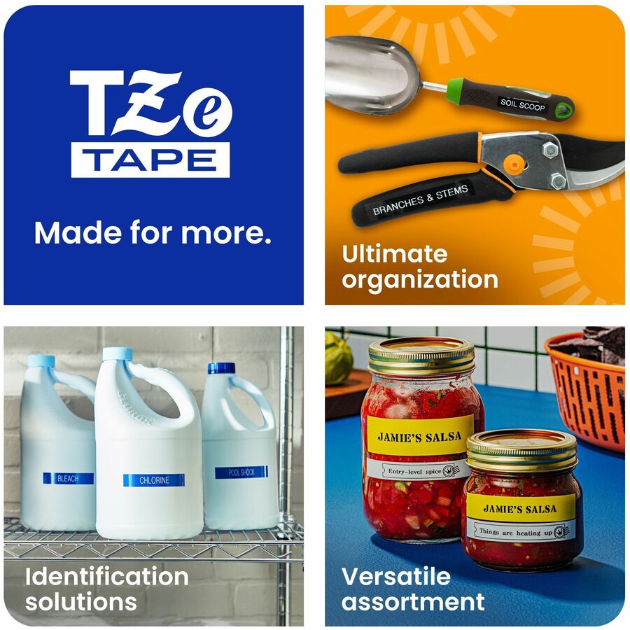 Brother Genuine P-touch TZe334 GLD on BK Label Tape, Laminated, 12mmX8m