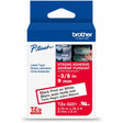 Brother Genuine P-touch TZeS221 BK on WHT Label Tape, Strong Adhesive Lam., 9mmX8m