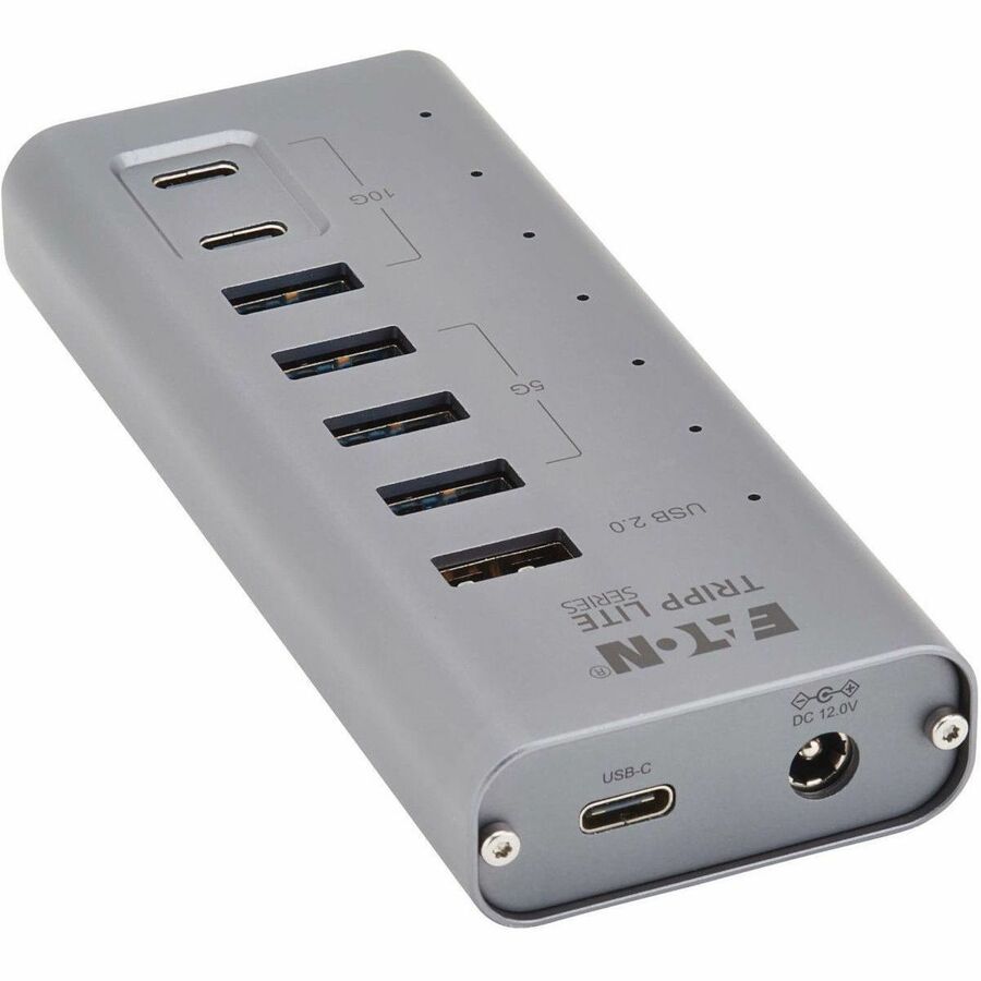 Eaton Tripp Lite Series 7-Port USB-C Hub - USB 3.2 Gen 1 and USB 3.2 Gen 2, 5 USB-A and 2 USB-C Ports, Gray