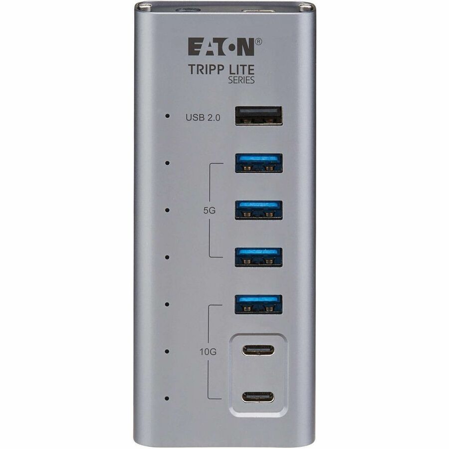 Eaton Tripp Lite Series 7-Port USB-C Hub - USB 3.2 Gen 1 and USB 3.2 Gen 2, 5 USB-A and 2 USB-C Ports, Gray