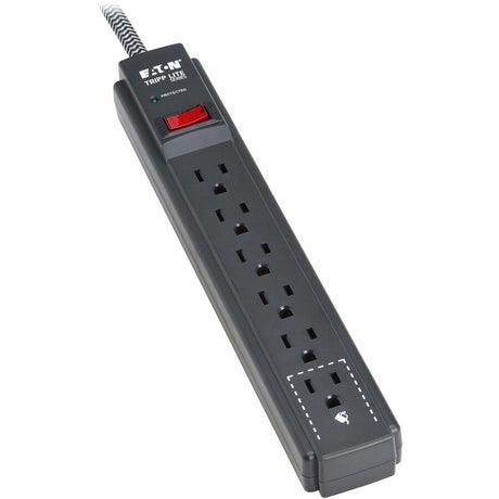 Eaton Tripp Lite Series Protect It! 6-Outlet Surge Protector - 5-15R Outlets, 1500 Joules, 25 ft. (7.6 m) Braided Cord, Black