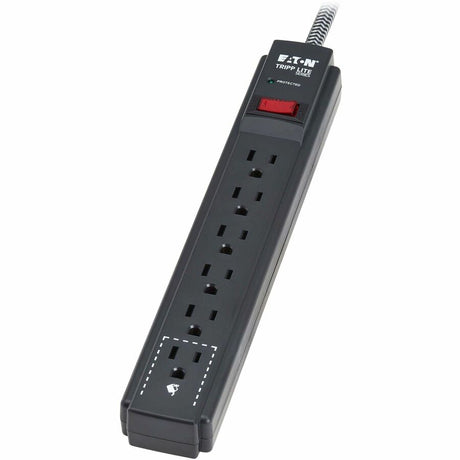 Eaton Tripp Lite Series Protect It! 6-Outlet Surge Protector - 5-15R Outlets, 1500 Joules, 25 ft. (7.6 m) Braided Cord, Black