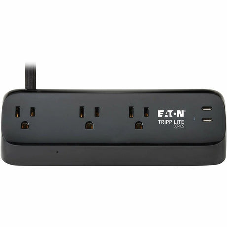 Eaton Tripp Lite Series Protect It! 3-Outlet Surge Protector with 2 USB-C Ports - 5-15R Outlets, 900 Joules, 30W PD Charging, Desk Clamp, 10 ft. (3 m) Braided Cord, Black