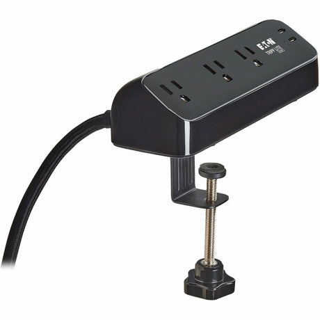 Eaton Tripp Lite Series Protect It! 3-Outlet Surge Protector with 2 USB-C Ports - 5-15R Outlets, 900 Joules, 30W PD Charging, Desk Clamp, 10 ft. (3 m) Braided Cord, Black