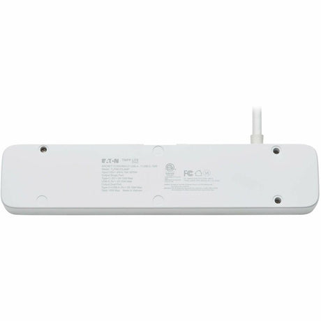 Eaton Tripp Lite Series Protect It! 6-Outlet Surge Protector with USB-A and USB-C Charging Ports - 5-15R Outlets, 900 Joules, Desk Clamp, 6 ft. (1.8 m) Cord, White