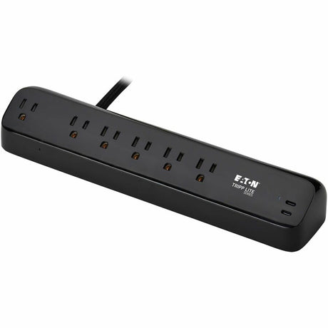 Eaton Tripp Lite Series Protect It! 6-Outlet Surge Protector with 2 USB-C Ports - 5-15R Outlets, 900 Joules, 30W PD Charging, Desk Clamp, 10 ft. (3 m) Braided Cord, Black