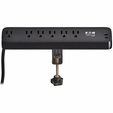 Eaton Tripp Lite Series Protect It! 6-Outlet Surge Protector with 2 USB-C Ports - 5-15R Outlets, 900 Joules, 30W PD Charging, Desk Clamp, 10 ft. (3 m) Braided Cord, Black