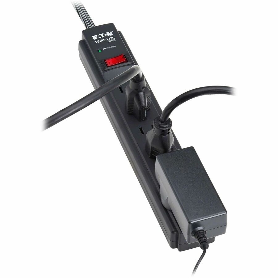 Eaton Tripp Lite Series Protect It! 6-Outlet Surge Protector - 5-15R Outlets, 1200 Joules, 20 ft. (6.1 m) Braided Cord, Black