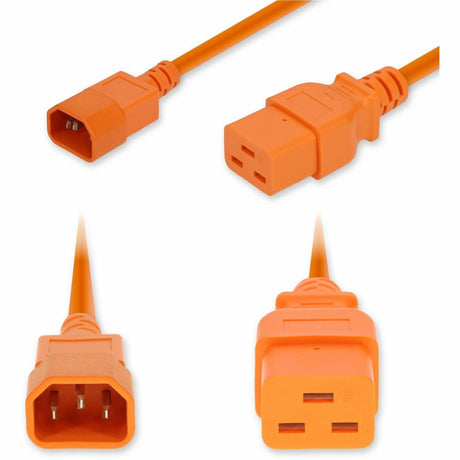 AddOn 6ft C14 Male to C19 Female Industrial Grade 14 AWG 250V at 15A PVC SJT (Service Junior Thermoplastic) Orange Power Cable