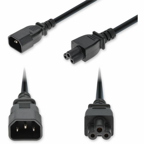 AddOn 6ft C14 Male to C5 Female Standard Commercial 18 AWG 250V at 10A PVC SJT (Service Junior Thermoplastic) Black Power Cable