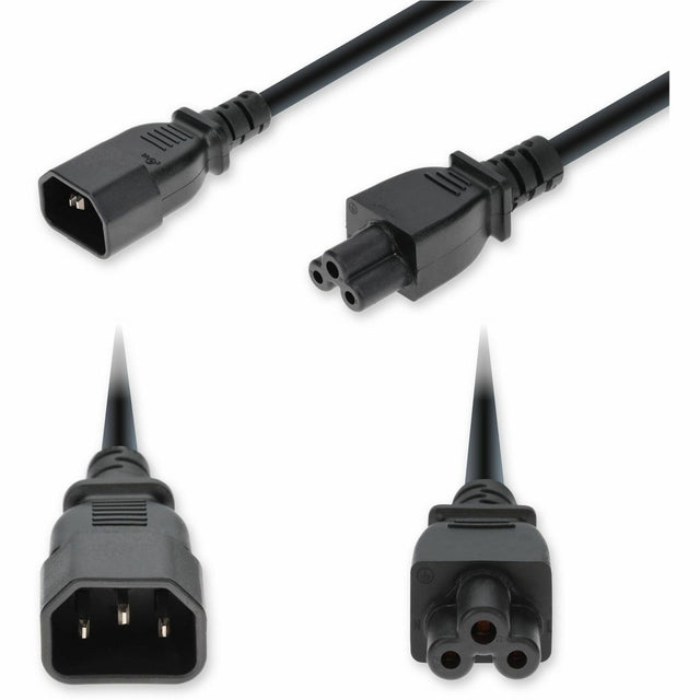 AddOn 6ft C14 Male to C5 Female Standard Commercial 18 AWG 250V at 10A PVC SJT (Service Junior Thermoplastic) Black Power Cable