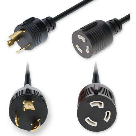 AddOn 6ft NEMA L5-30P Male to L5-30R Female Twist-Lock Compatible Industrial Grade 10 AWG 125V at 30A Rubberized SOOW (Service Cord, Oil-resistant, and Weather and Water-resistant) Shielded Black Power Cable