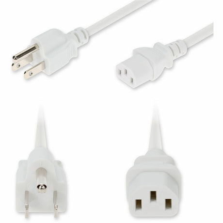 AddOn 6ft NEMA 5-15P Male to C13 Female Standard Commercial 18 AWG 125V at 10A PVC SJT (Service Junior Thermoplastic) White Power Cable