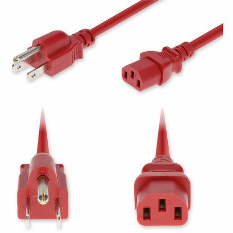 AddOn 3ft NEMA 5-15P Male to C13 Female Standard Commercial 18 AWG 125V at 10A PVC SJT (Service Junior Thermoplastic) Red Power Cable