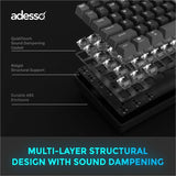 Adesso EasyTouch 130 Full Sized Wired Mechanical Keyboard With CoPilot AI Hotkey