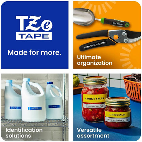 Brother Genuine P-touch TZeS211 BK on WHT Label Tape, Strong Adhesive Lam., 6mmX8m