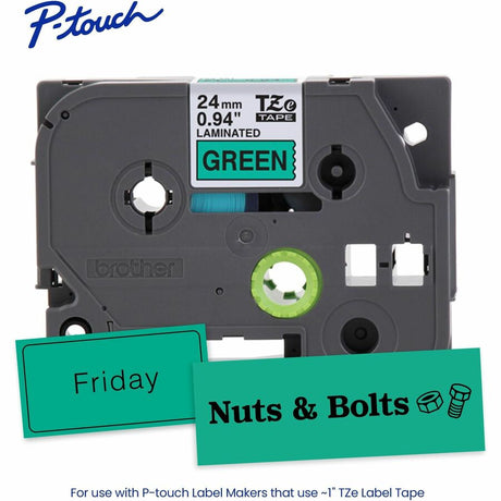 Black on Green Laminated Tape