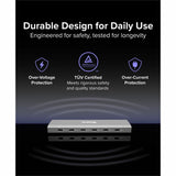 Plugable 6 Port USB C Charging Station, Up to 100W Charger for Multiple Devices with Priority Charging